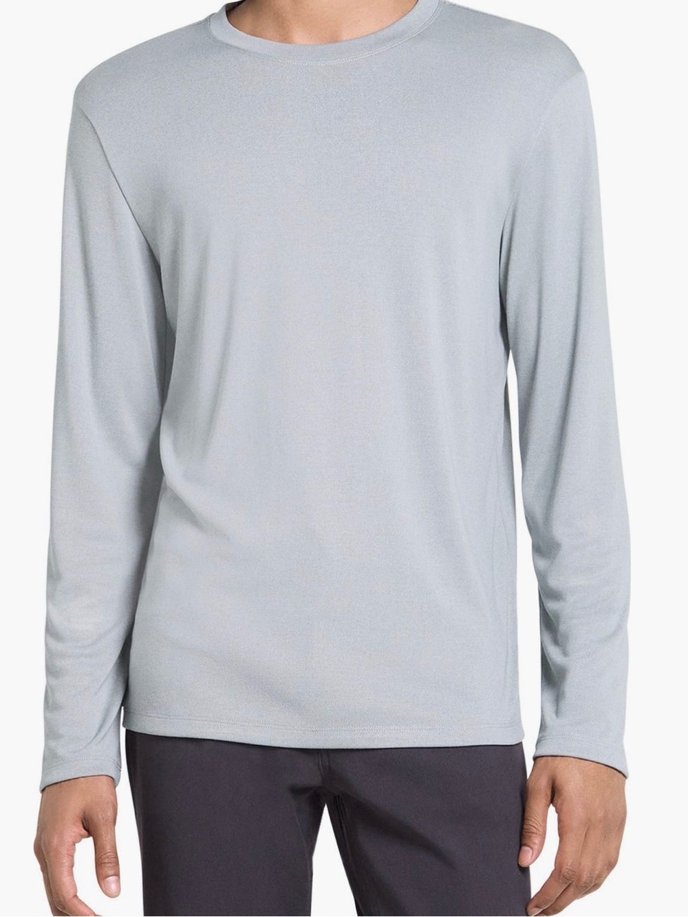 Theory Men’s Long-Sleeve Crewneck Shirt in Dusty Blue